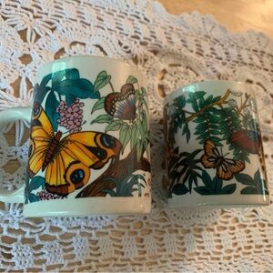 Two Vintage Butterfly Coffee/Tea Cups